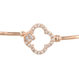 Sparkling Elegance Contemporary Floral Motif Brass Rose Gold Plated Bracelet