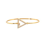 Sparkling Elegance Geometric Zircons Gold Plated Brass Bracelet