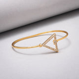 Sparkling Elegance Geometric Zircons Gold Plated Brass Bracelet