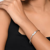 CZ Elegance Hearts Motifs White Zircons Bracelet