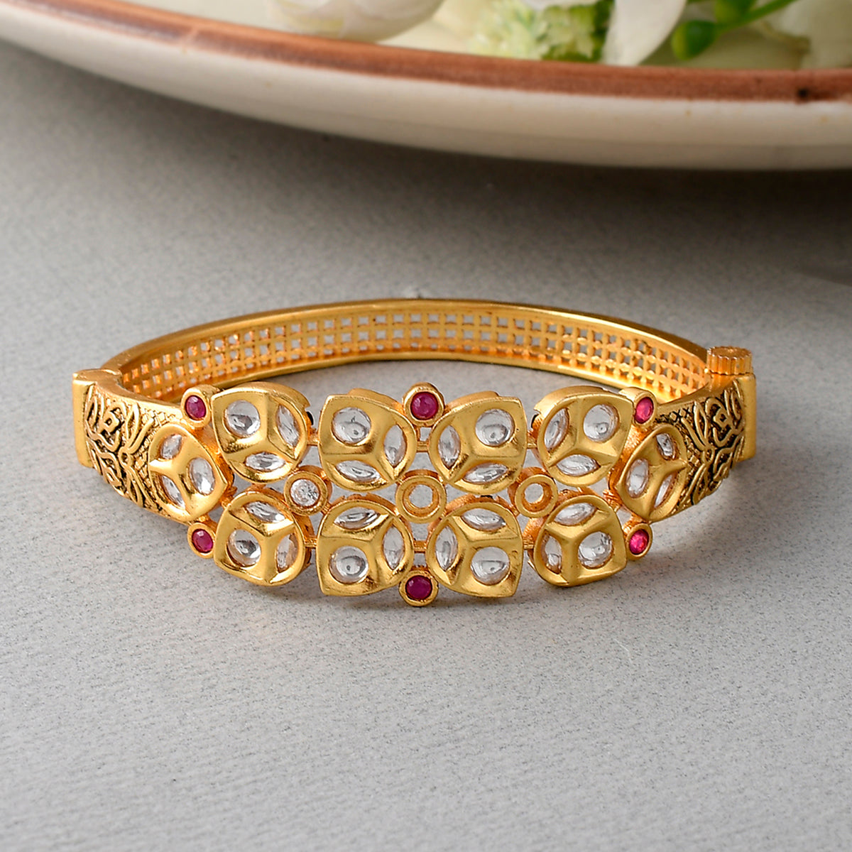 Bollywood Indian Kundan Gold Plated Bridal Bangle Bracelet Kada Enameled  Jewelry | eBay