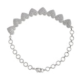 Sparkling Elegance Hearts Zirconia Silver Plated Bracelet
