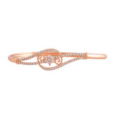 Sparkling Elegance Dainty Floral Motif CZ Adjustable Bracelet