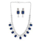 Sparkling Elegance Blue Stones Necklace Set