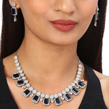Sparkling Elegance Blue Stones Necklace Set
