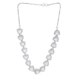 CZ Silver Plated Necklace Set with Grey Stones