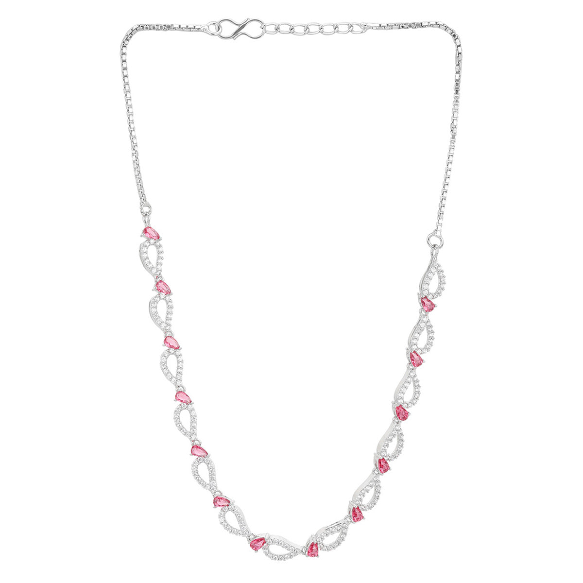 Sparkling Elegance Pear Cut Pink CZ Jewellery Set