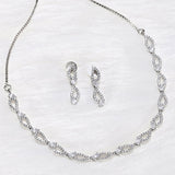 Sparkling Elegance Silver Plated Infinity Pattern Jewellery Set