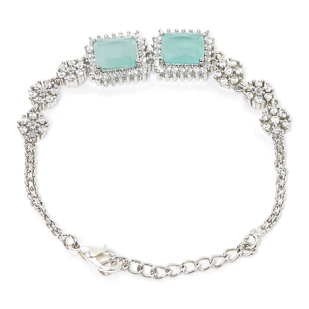 Sparkling Elegance Women Silver Plated Stone bracelet