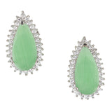 Sparkling Elegance Silver Pendant Set with Green Stones