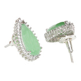 Sparkling Elegance Silver Pendant Set with Green Stones