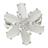 Sparkling Elegance Star Shaped Ring with Grey Stones