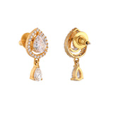 Sparkling Elegance Teardrop Cut CZ Brass Gold Plated Earring