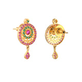 Sparkling Elegance Layered Circles Zircons Adorned Brass Gold Plated Earrings