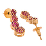 Sparkling Elegance Floral CZ Adorned Gold Plated Brass Jewellery Set