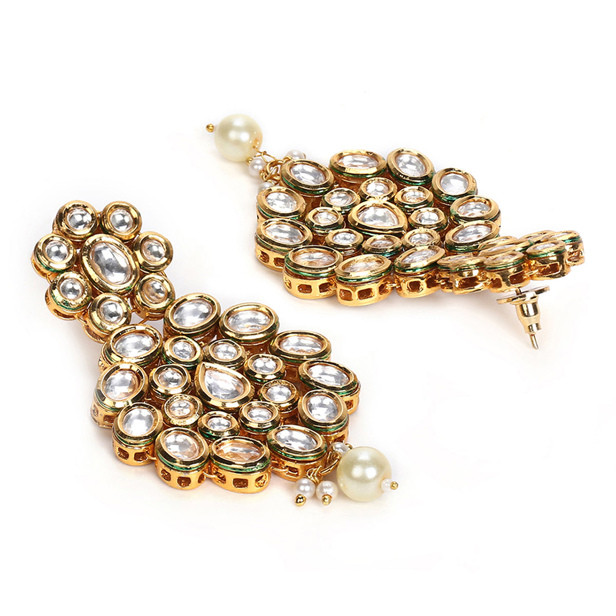 Kundan Gold Plated Brass Earrings