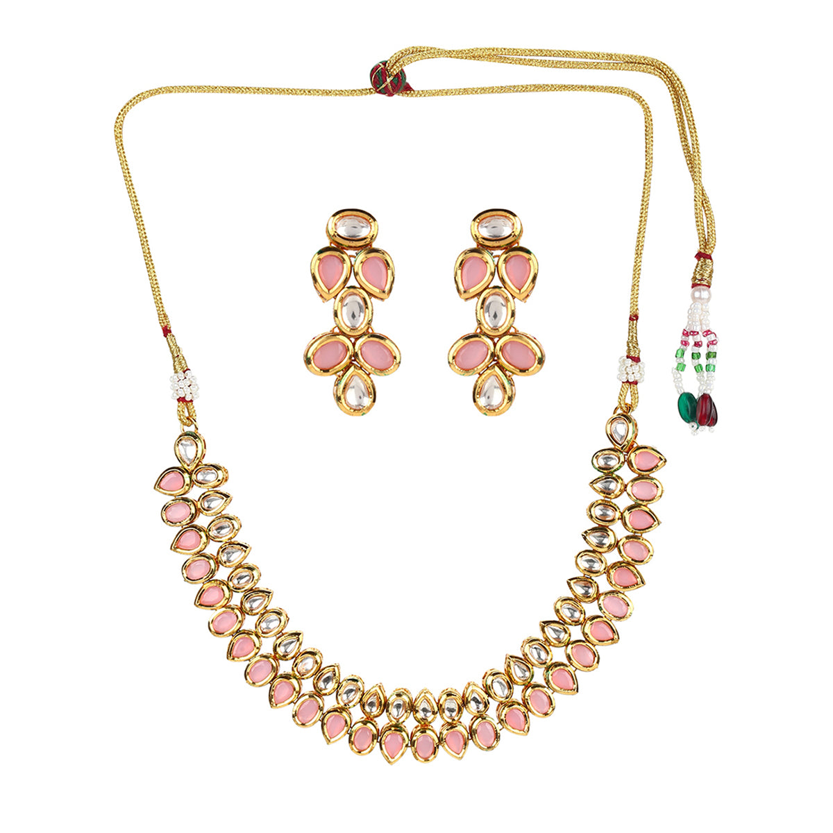 Stunning Kundan Elegance Gold Plated Necklace Set Voylla – VOYLLA