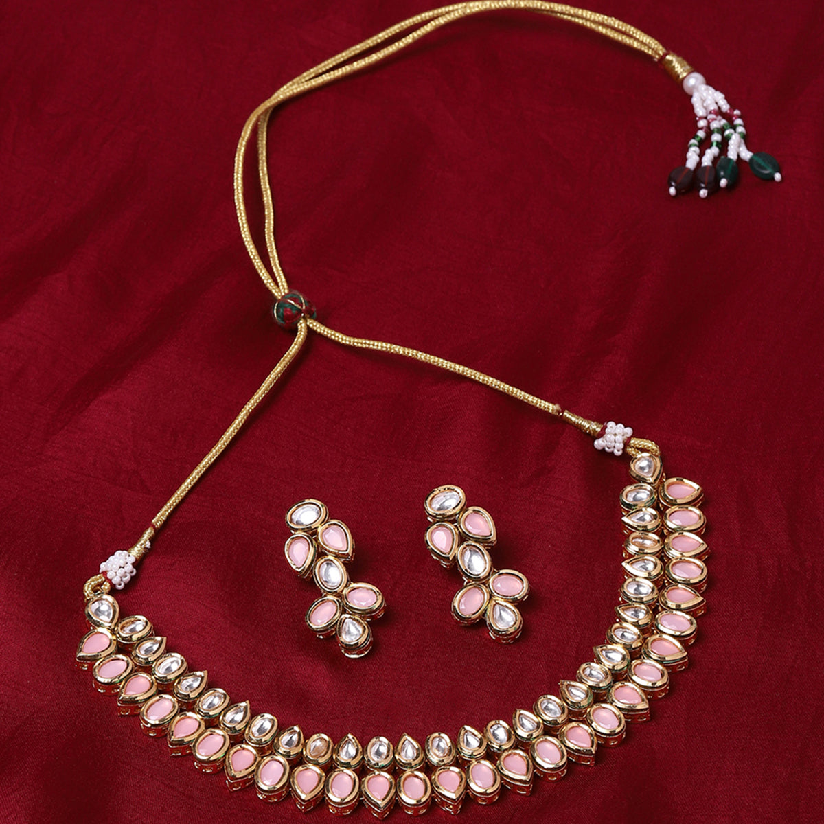 Stunning Kundan Elegance Gold Plated Necklace Set