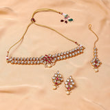 Kundan Studded Gold Plated Necklace Set
