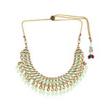 Kundan Gold Plated Mint Green Tumble Beads Necklace Set