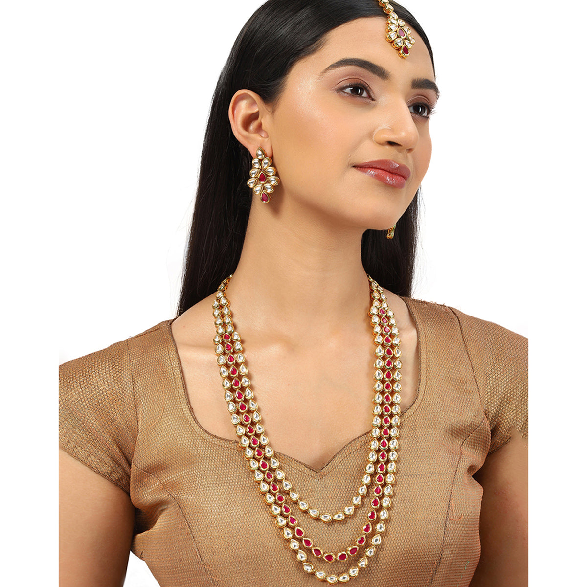 Kundan Elegance Gold Plated Necklace Set