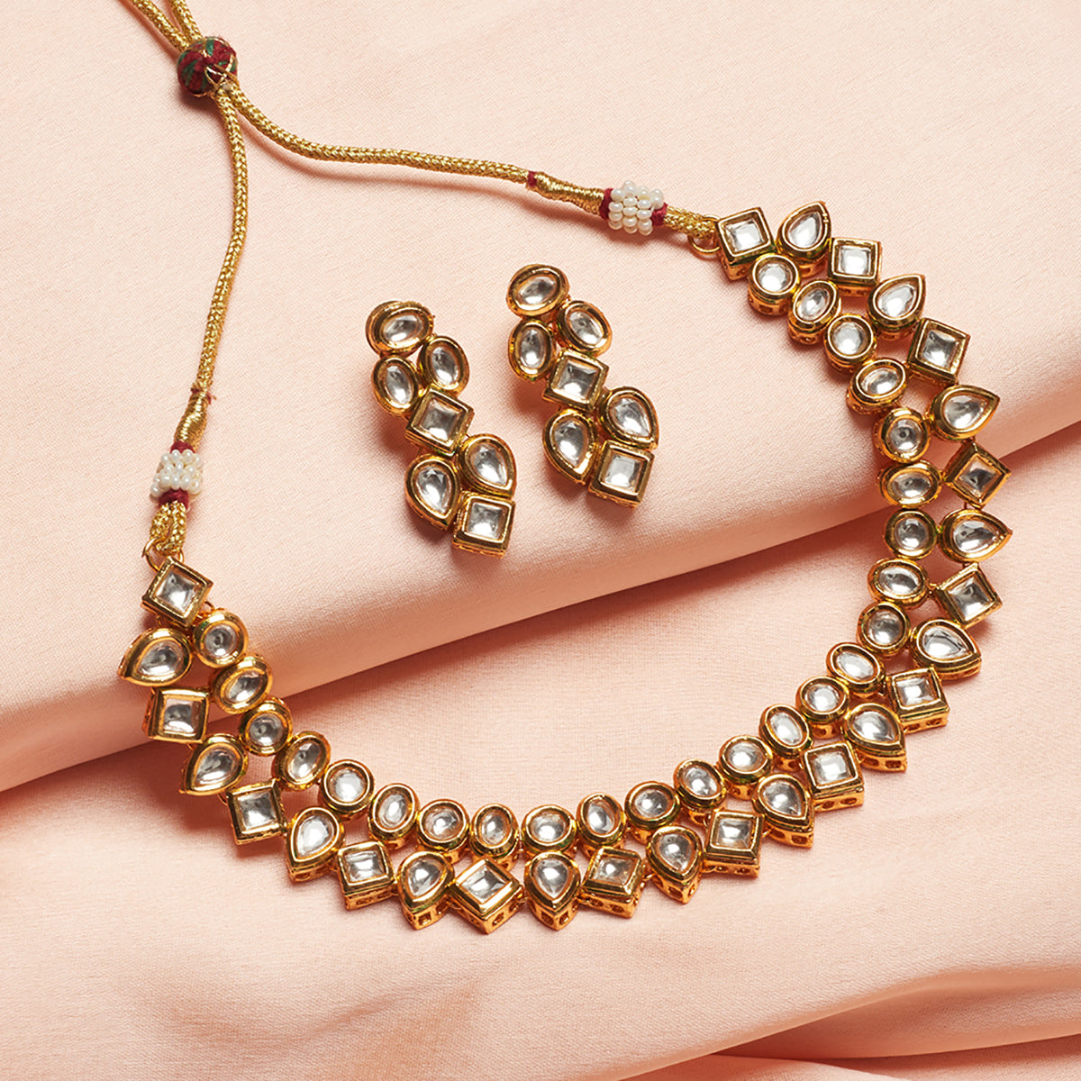 Kundan Necklace Voylla Necklace Set Kushal'S Fashion Jewellery