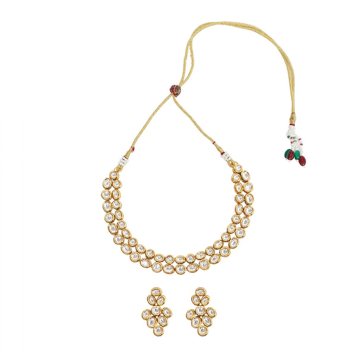 Dual Layer Kundan Studded Necklace Set