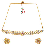 Kundan Elegance Floral Choker Jewellery Set