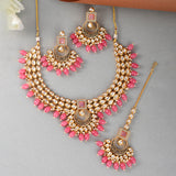 Kundan Elegance Pink Stones Jewellery Set