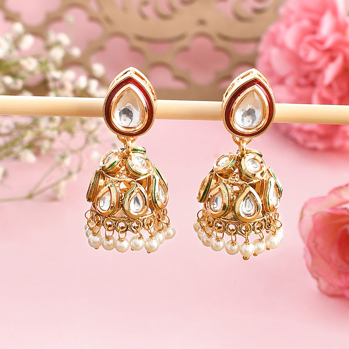 Buy online Gold Brass Jhumka Earring from fashion jewellery for Women by  Voylla for ₹1149 at 0% off | 2024 Limeroad.com