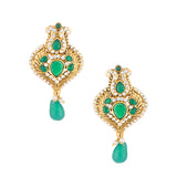 Tantalizing Green Stone Embellished Earrings
