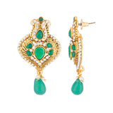 Tantalizing Green Stone Embellished Earrings
