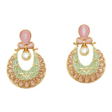Gold Finish Earrings with Pearl Dangle