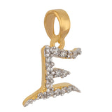 Gold Toned 'E' Alphabet Pendant Without Chain