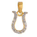 Gold Toned 'U' Alphabet Pendant With CZ Embellishments Without Chain
