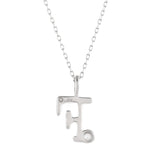 Sterling Silver Alphabet F Round Cut CZ Pendant