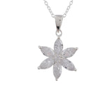 Floral Motif Silver Plated 925 Sterling Silver Necklace Set