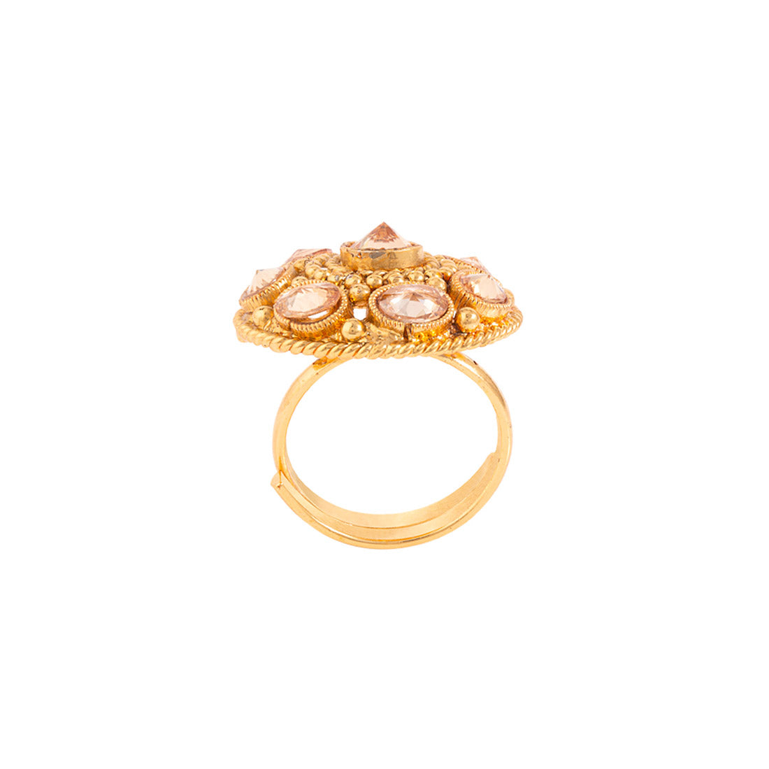 Faux Kundan Gems Embellished Ring