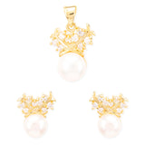 Generic Pearl Gold Plated Pendant Set