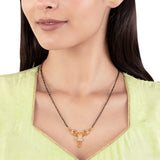 CZ Studded Yellow Gold Modern Mangalsutra