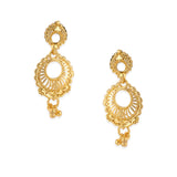 CZ Traditional Yellow Gold Earrings