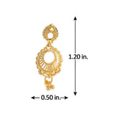 CZ Traditional Yellow Gold Earrings