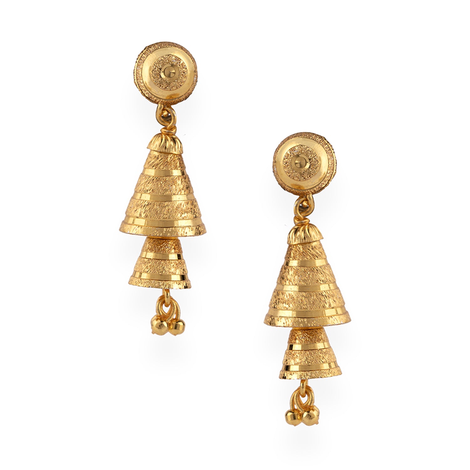 CZ Yellow Gold Traditional Earrings