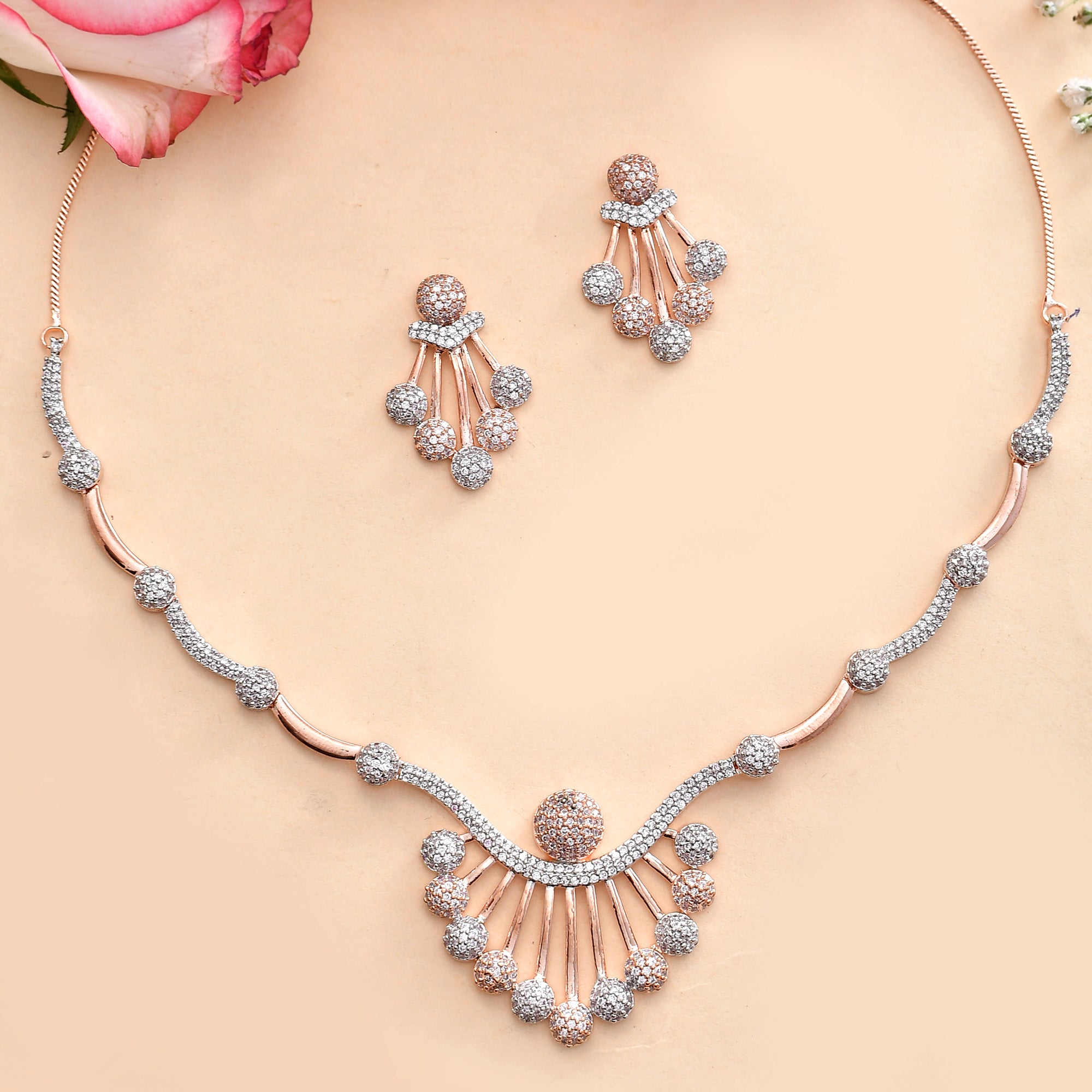 Sparkling Elegance Cz Contemporary Jewellery Set – VOYLLA