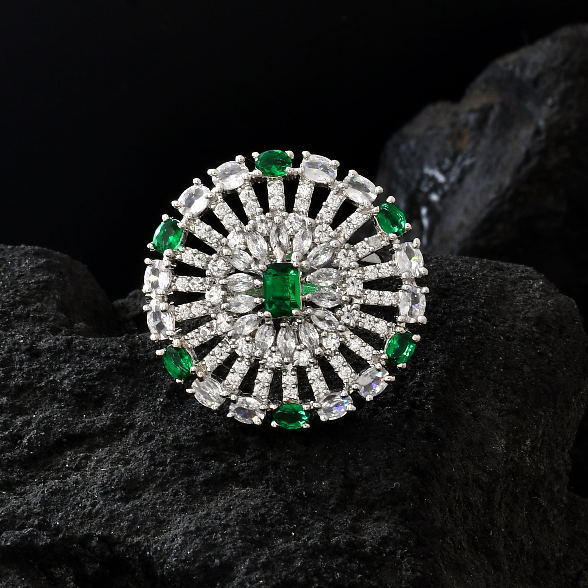 Sparkling Elegance Radiant Emerald Ring