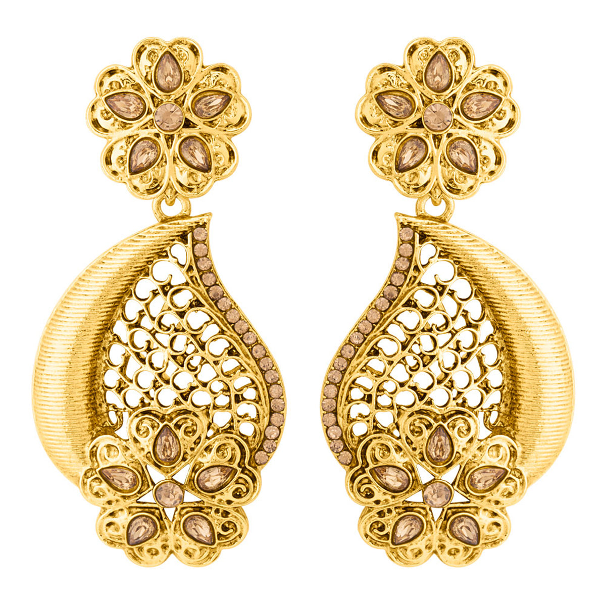 Artistic Paisley Earrings with Floral Motifs