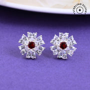 925 Sophisticated Floral Design Earrings