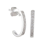 Elegant Hoop Shape 925 Sterling Silver Earrings