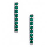 Exquisite Green 925 Sterling Silver Hoop Earring