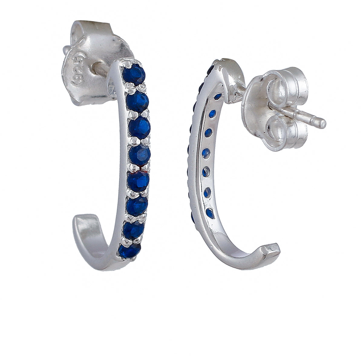 Majestic Blue 925 Sterling Silver Hoop Earring